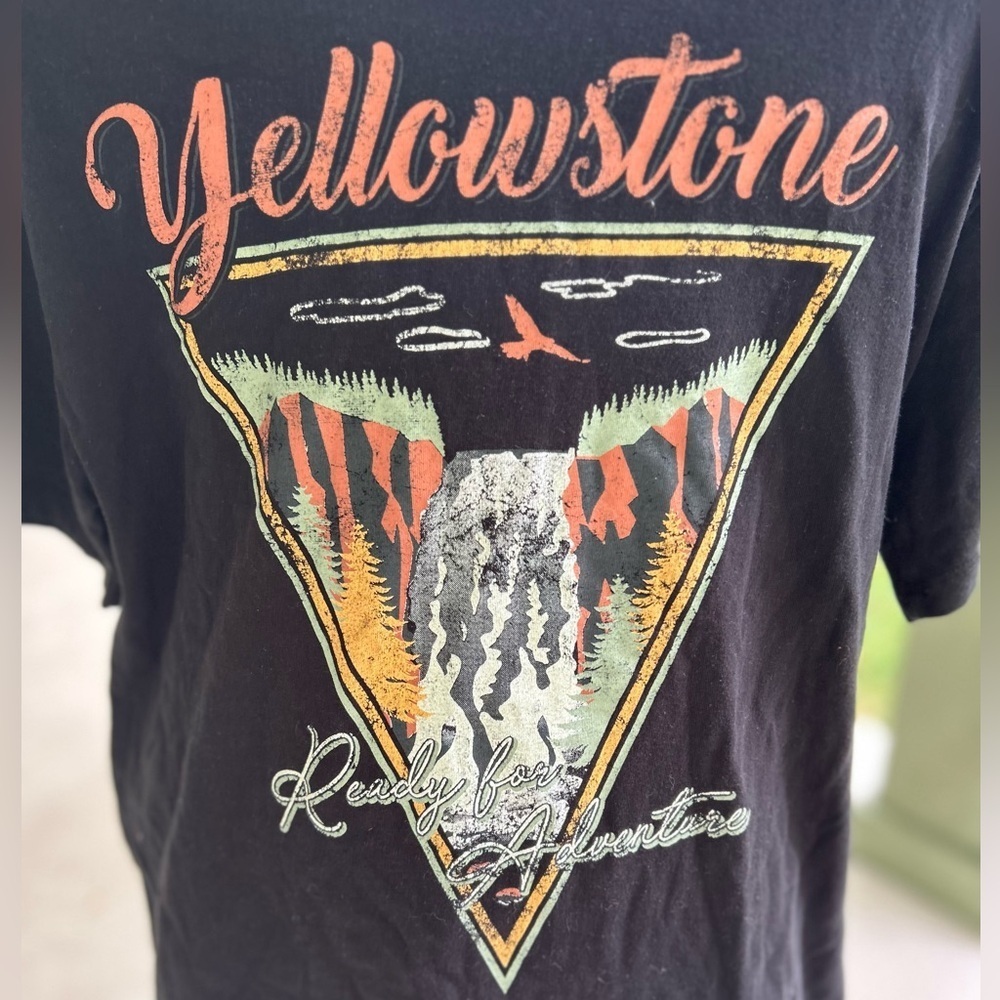 ☀️Vintage Yellowstone National Park graphic T-shirt. Awake-Classic Black Tee - Picture 2 of 4